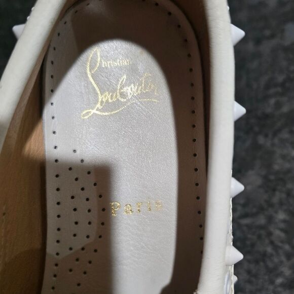 Christian Louboutin Yacht Spike Leather Loafers Size 36/6 White - Picture 8 of 10